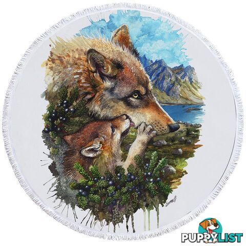 Art Painting Wolfs Beach Towel - Towel - 7427046324519