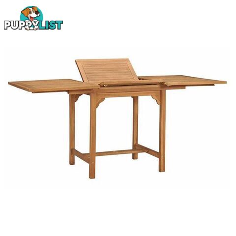 Extending Garden Table 110 To 160 X 80 X 75Cm Solid Teak Wood - Unbranded - 8719883760674