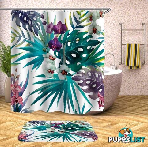 Colorful Tropical Leaves Shower Curtain - Curtain - 7427046101097