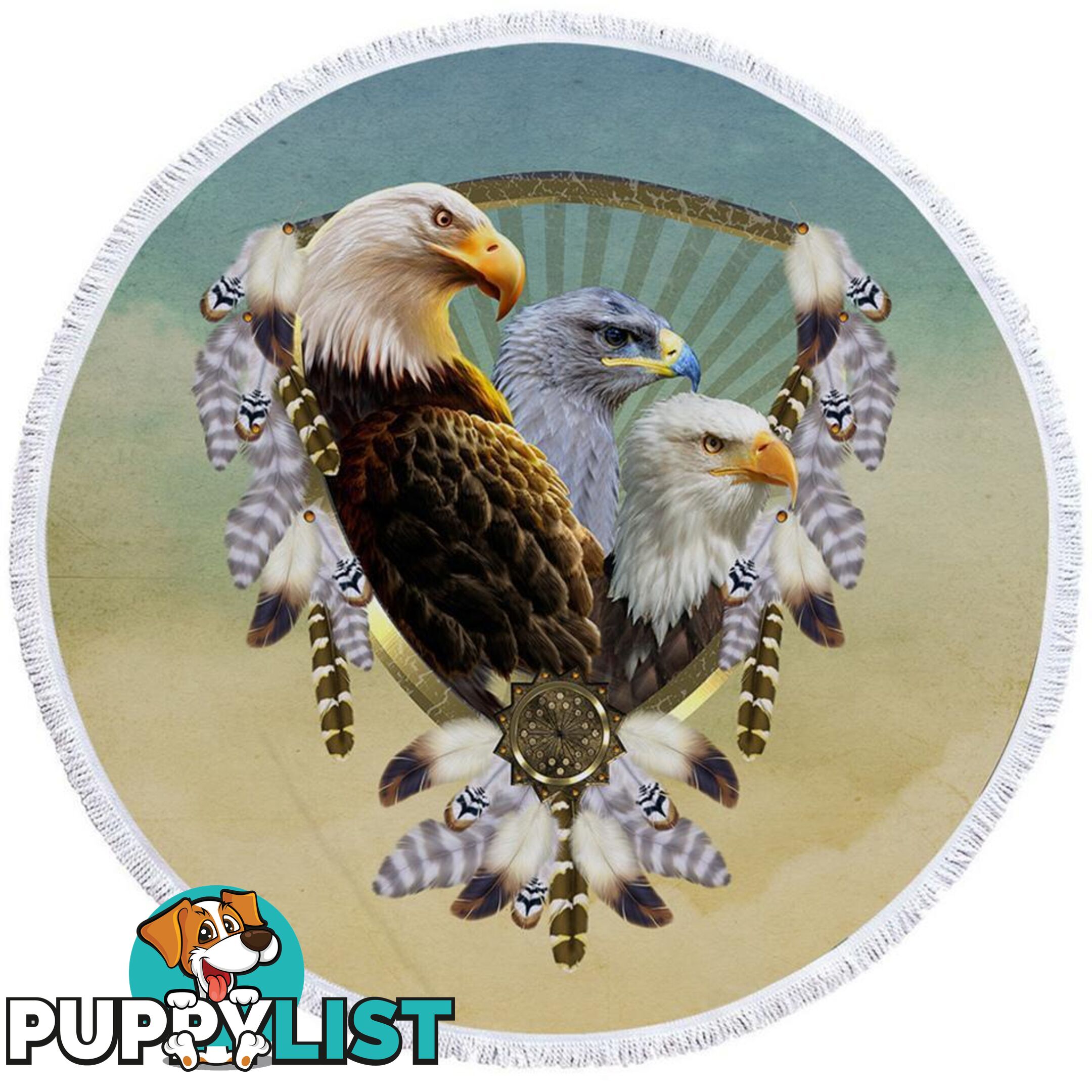 American Eagles Dream Catcher Beach Towel - Towel - 7427046314411