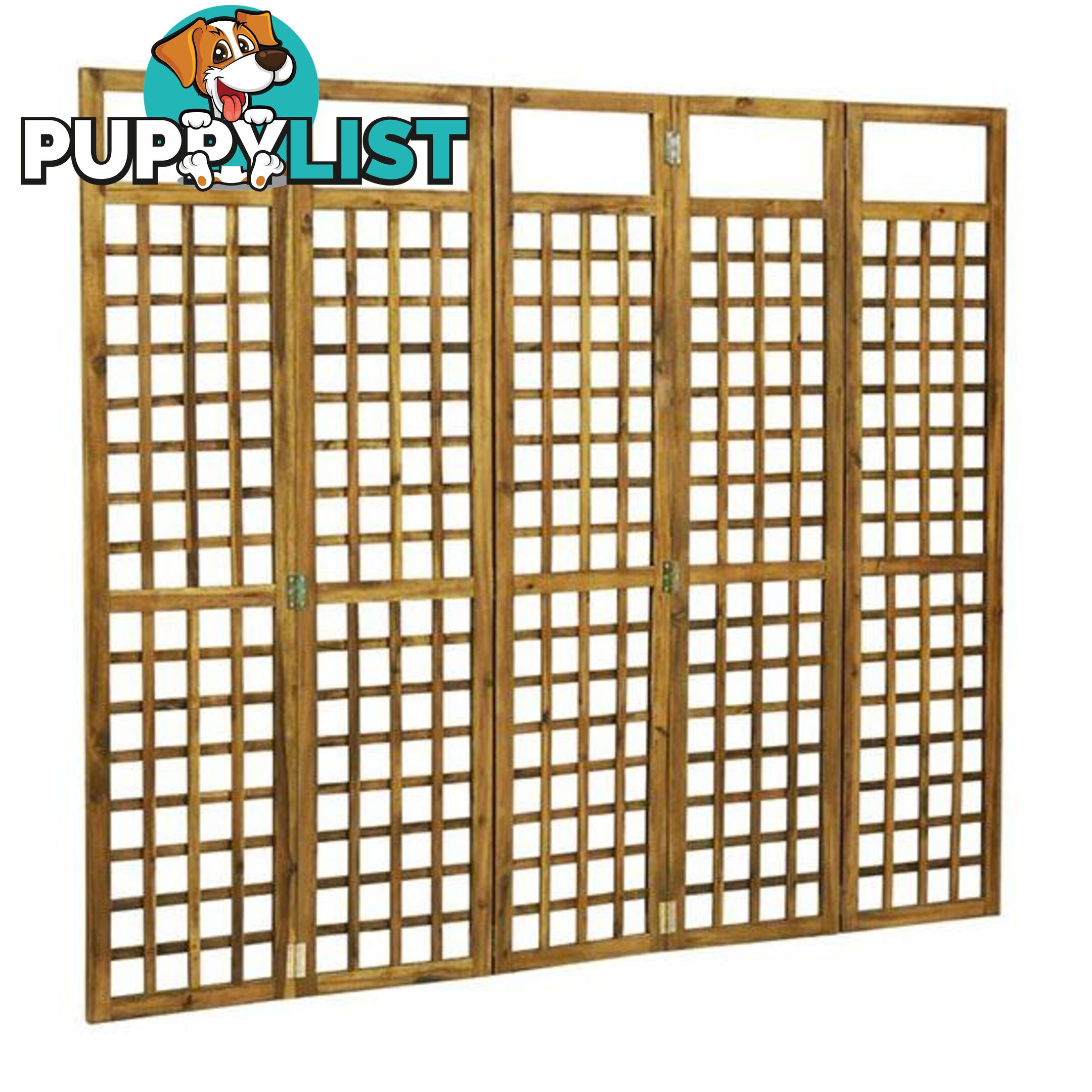 5 Panel Room Divider Trellis Solid Acacia Wood 200X170 Cm - Unbranded - 8719883743875