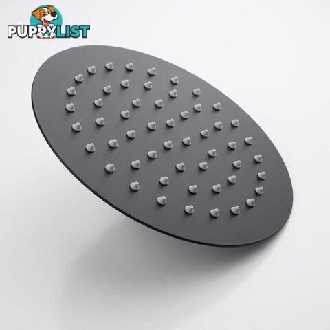 Super-slim Round Matte Black Rainfall Shower Head 200mm - Unbranded - 802405165304