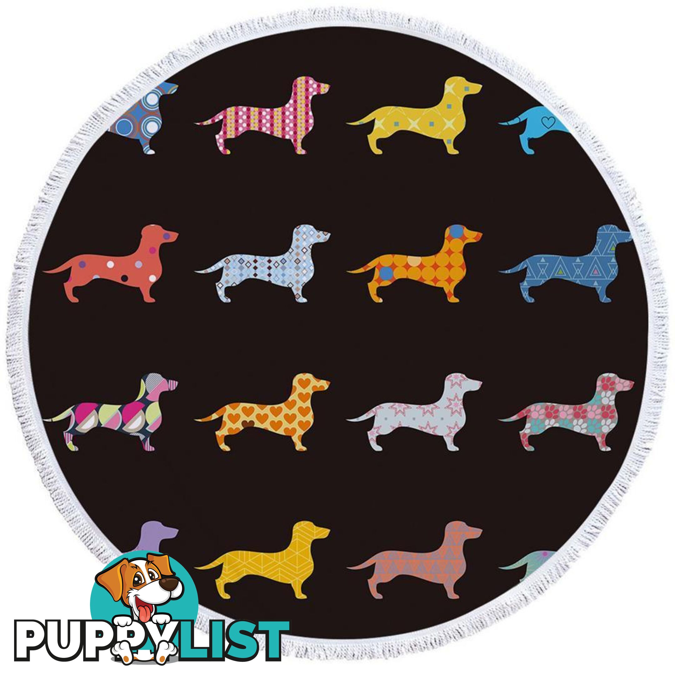 Multi Pattern Dachshund Dogs Beach Towel - Towel - 7427046311199