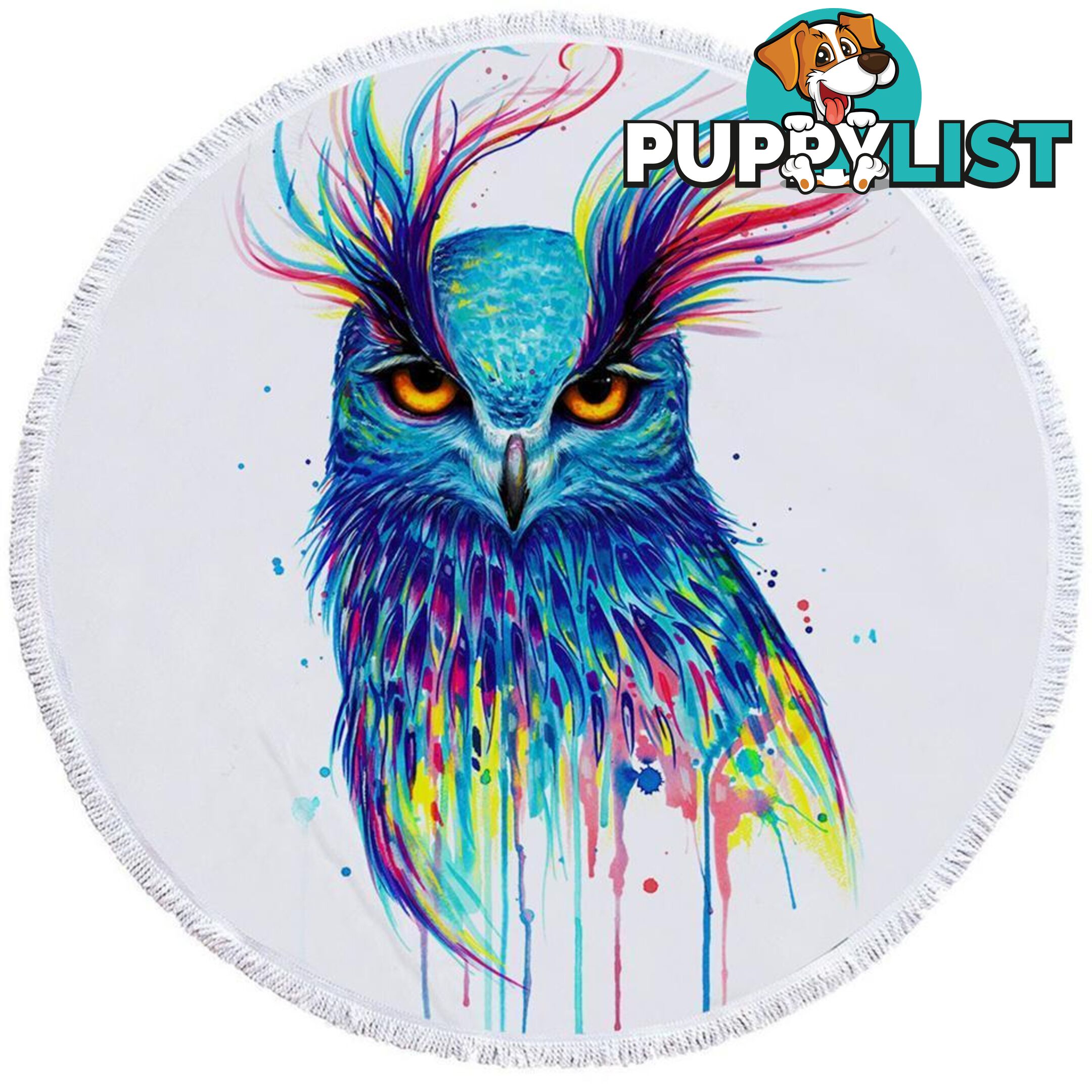 Colorful Owl Beach Towel - Towel - 7427046331555