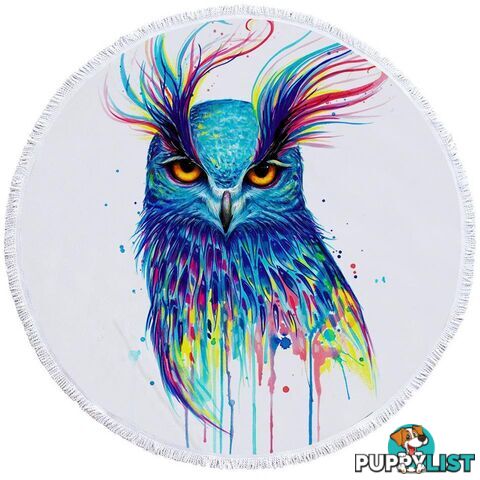 Colorful Owl Beach Towel - Towel - 7427046331555