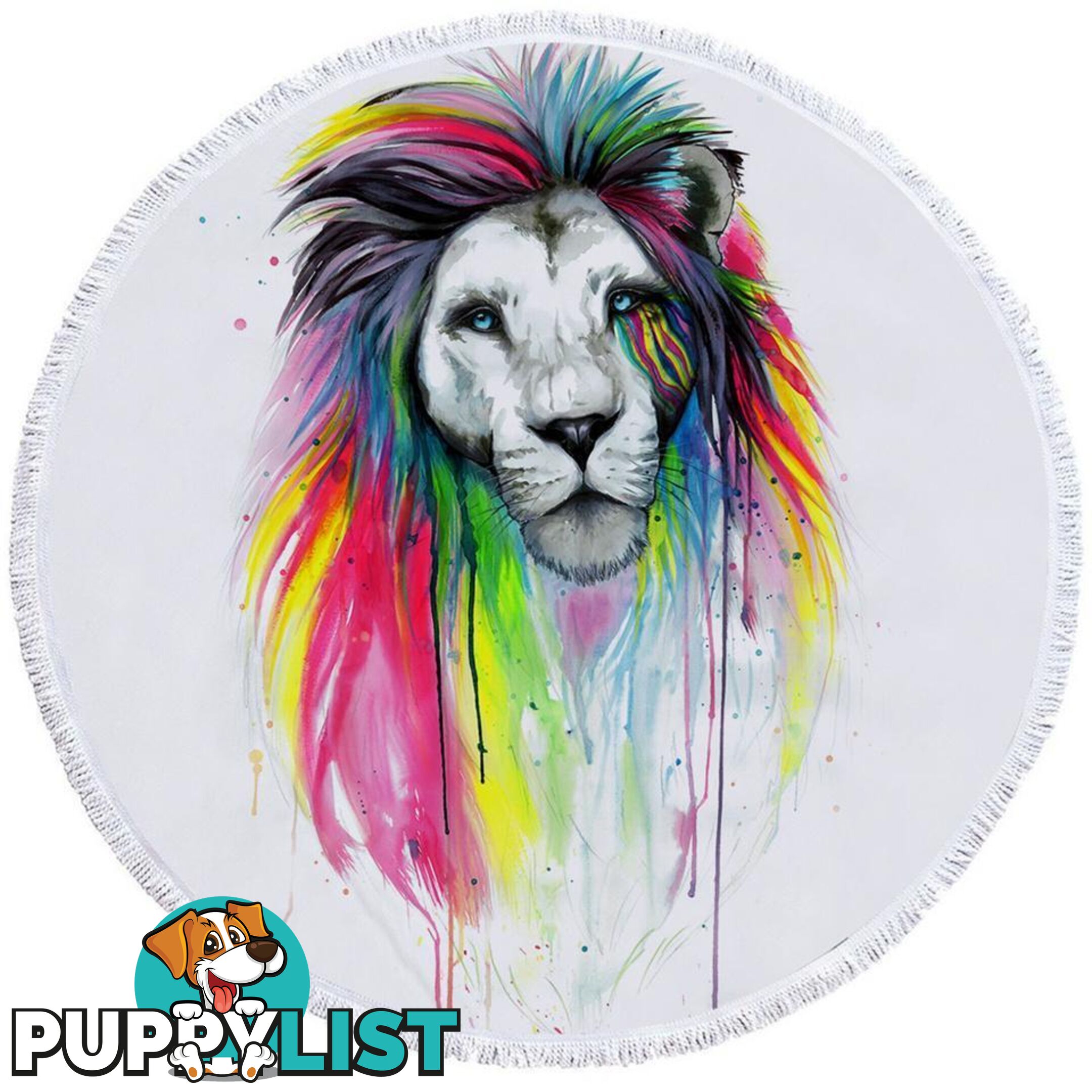 Stunning Colorful Lion Beach Towel - Towel - 7427046331869