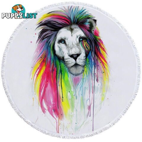 Stunning Colorful Lion Beach Towel - Towel - 7427046331869