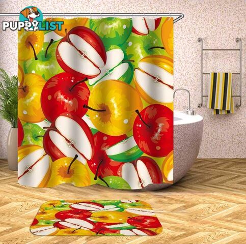 Three Color Apples Shower Curtain - Curtain - 7427046088510