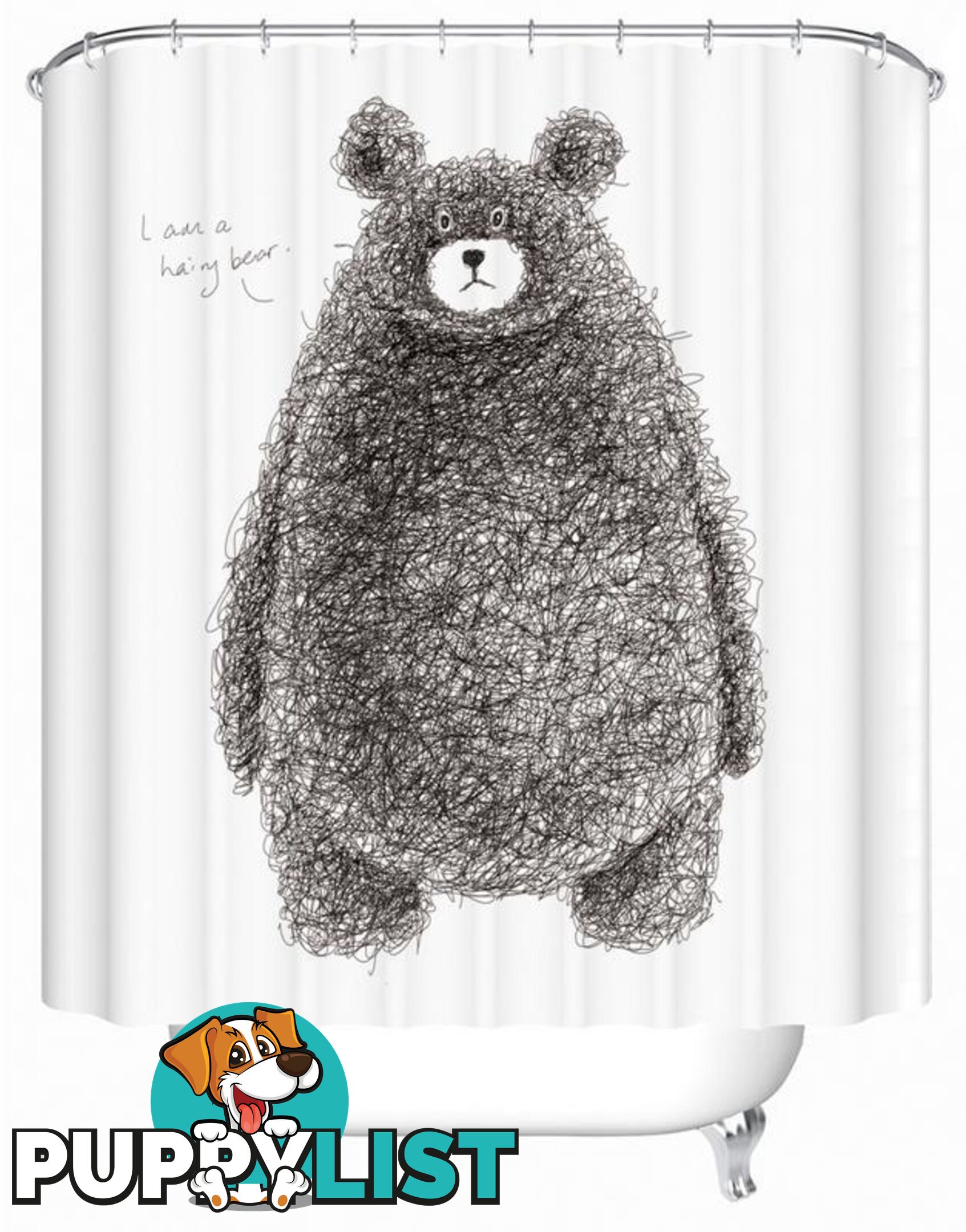Hairy Fat Bear Shower Curtain - Curtain - 7427005903250