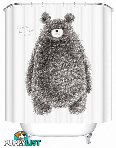 Hairy Fat Bear Shower Curtain - Curtain - 7427005903250