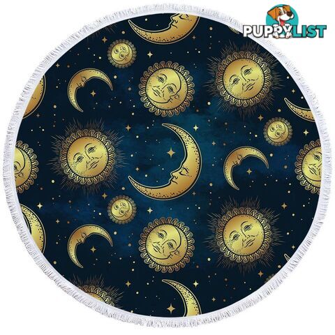 Moon and Sun in Space Beach Towel - Towel - 7427046308113