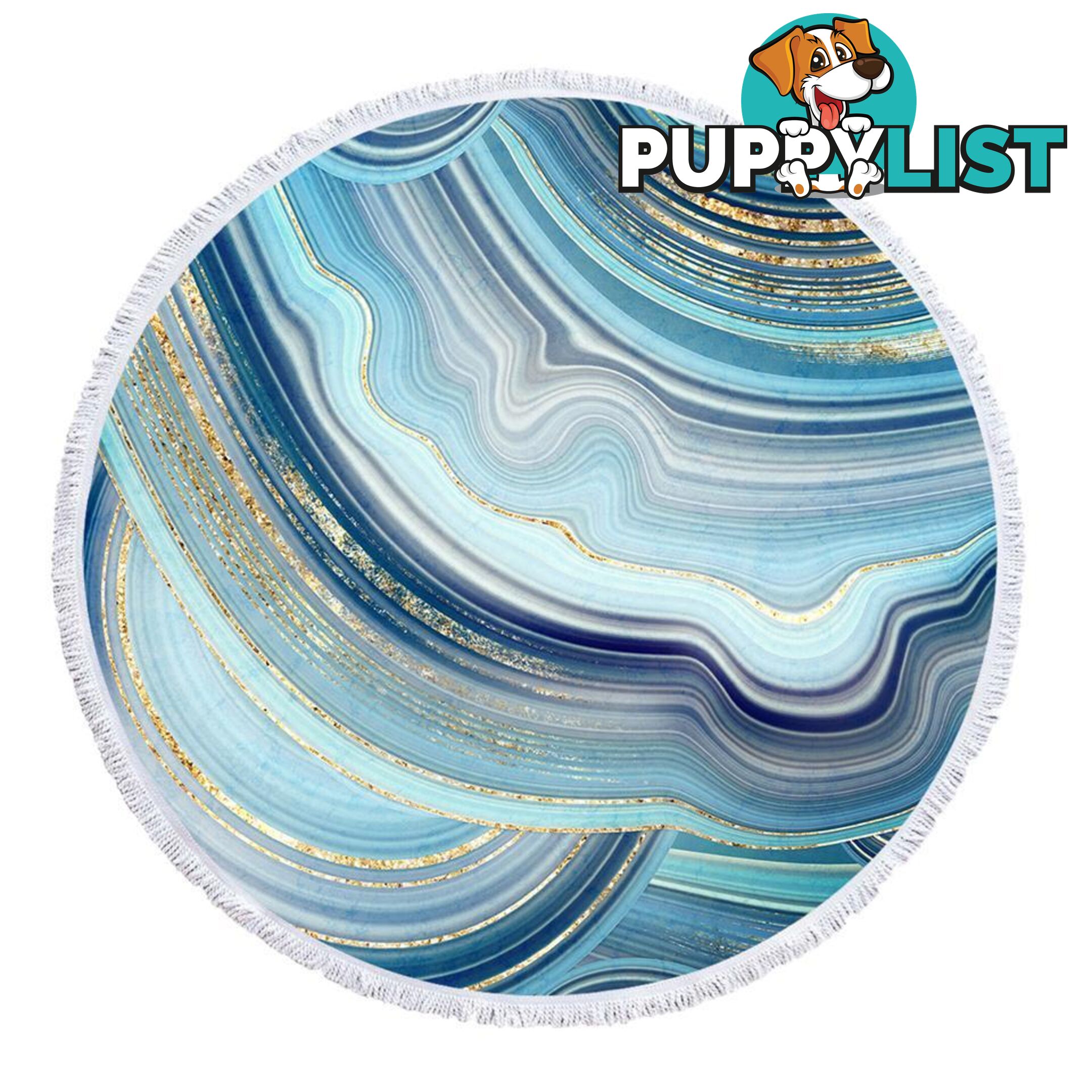 Blueish Marble Beach Towel - Towel - 7427046342568