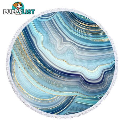 Blueish Marble Beach Towel - Towel - 7427046342568