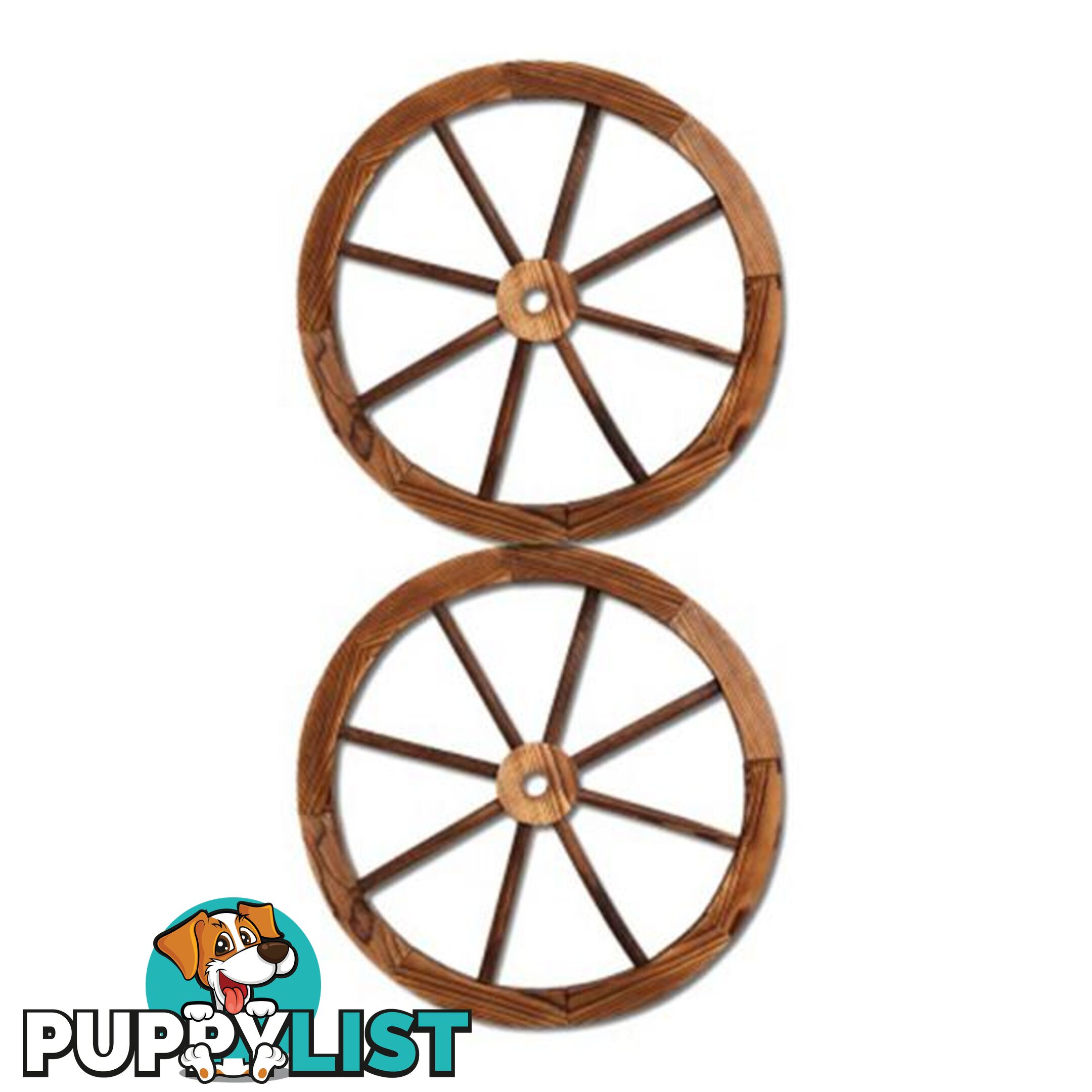 Gardeon Wooden Wagon Wheel X2 - Gardeon - 9350062174432