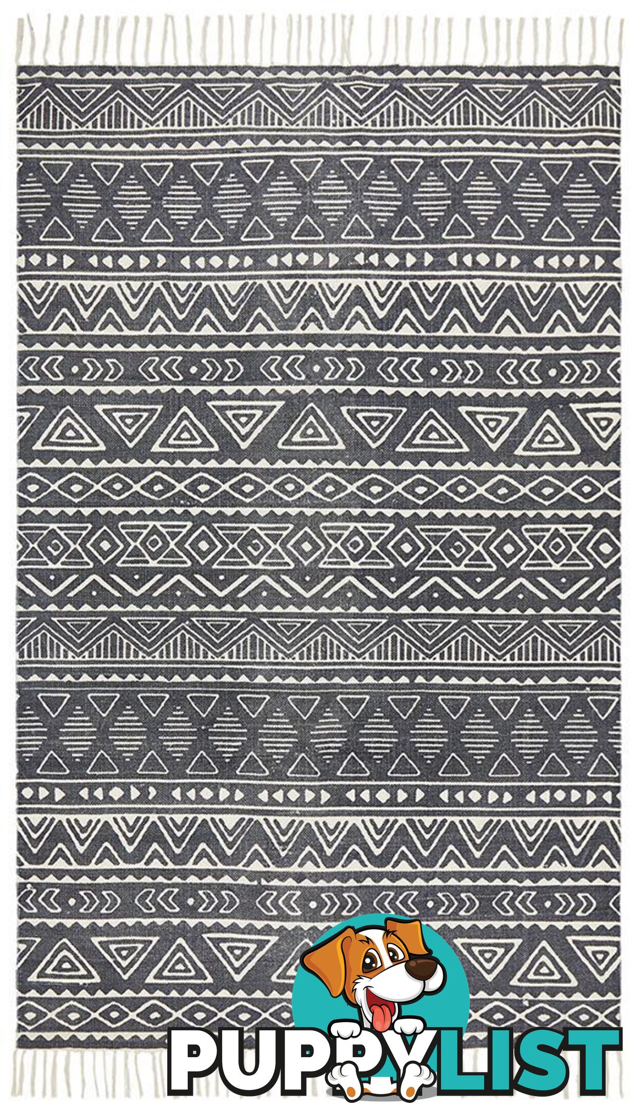 Zulu Totemic Throng Black Rug - Unbranded - 9375321835503