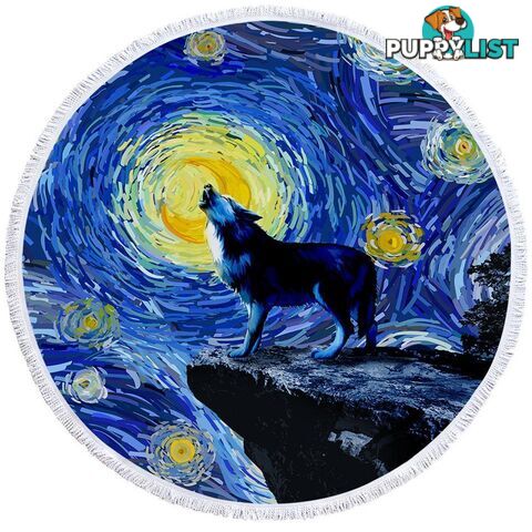 Van Gogh Art Wolf Beach Towel - Towel - 7427046316262