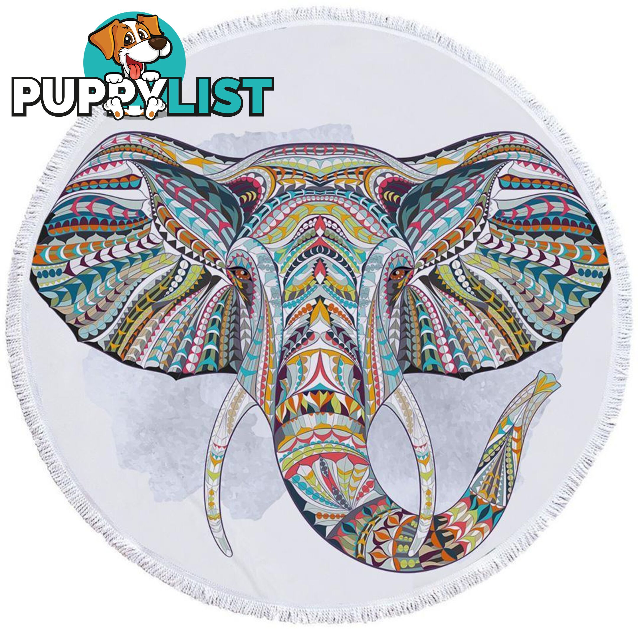 Colorful Elephant Head Beach Towel - Towel - 7427046328258