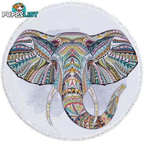 Colorful Elephant Head Beach Towel - Towel - 7427046328258