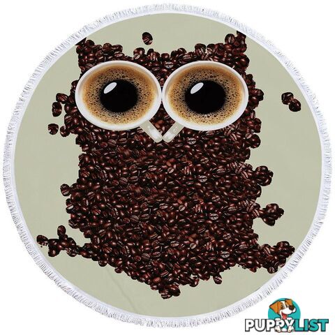 Cool Coffee Beans Owl Beach Towel - Towel - 7427046327855