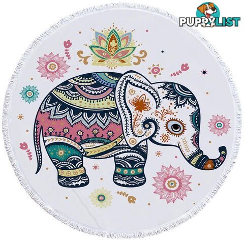 Cute Oriental Elephant Beach Towel - Towel - 7427046311670