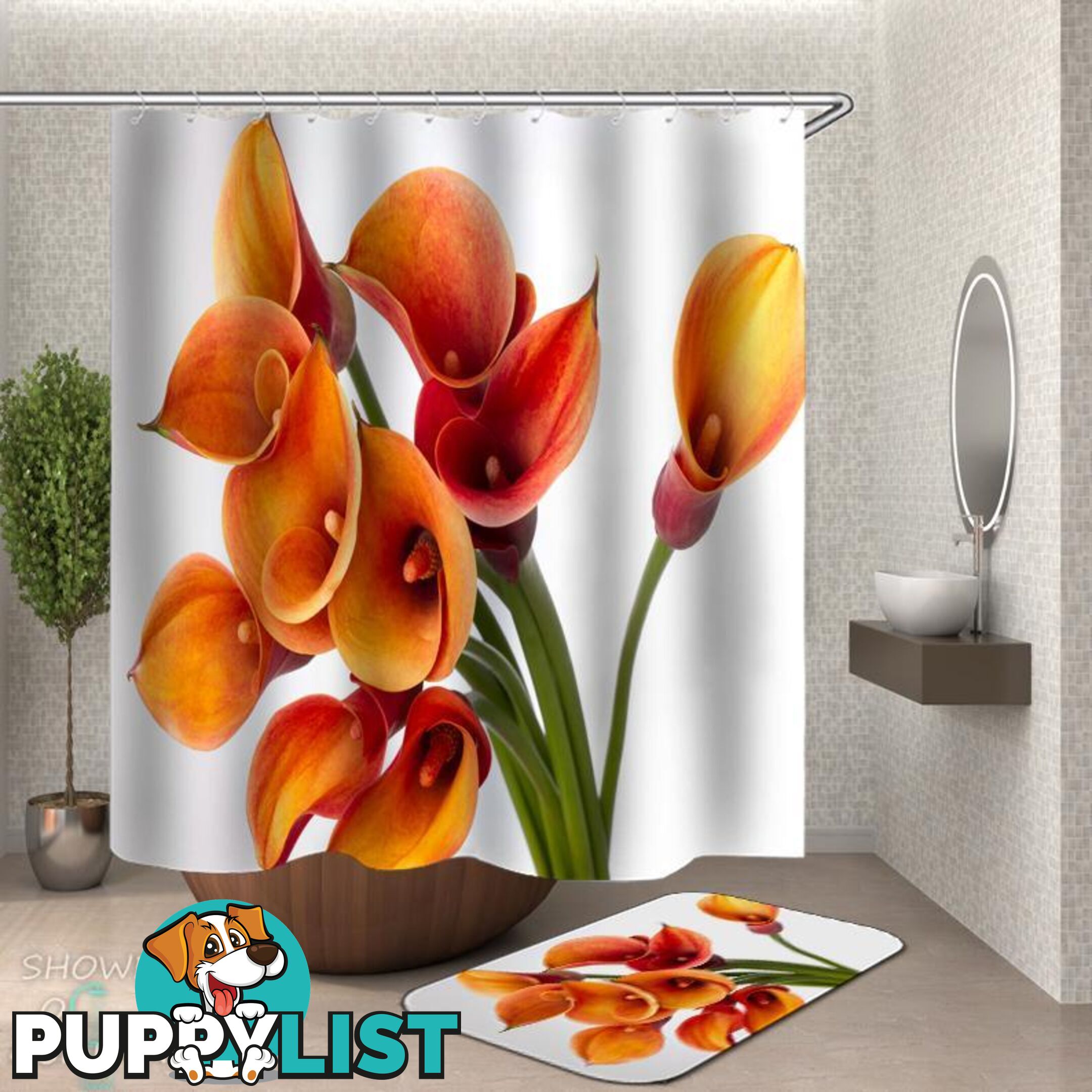 Calla Lily Shower Curtain - Curtain - 7427046282451