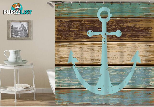 Old Deck Anchor Shower Curtain - Curtain - 7427045928077