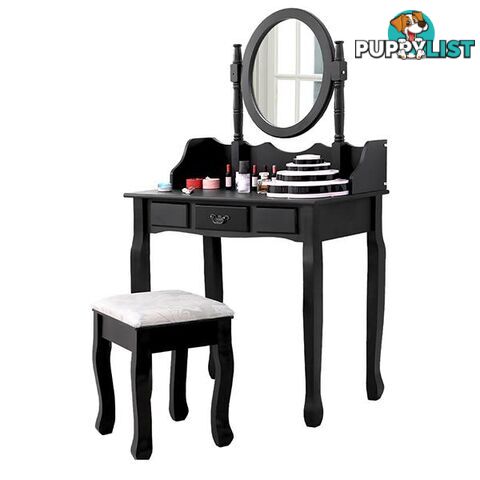 Dressing Table Stool Mirrors Jewellery Cabinet 3 Drawers Organizer - Unbranded - 615517380745