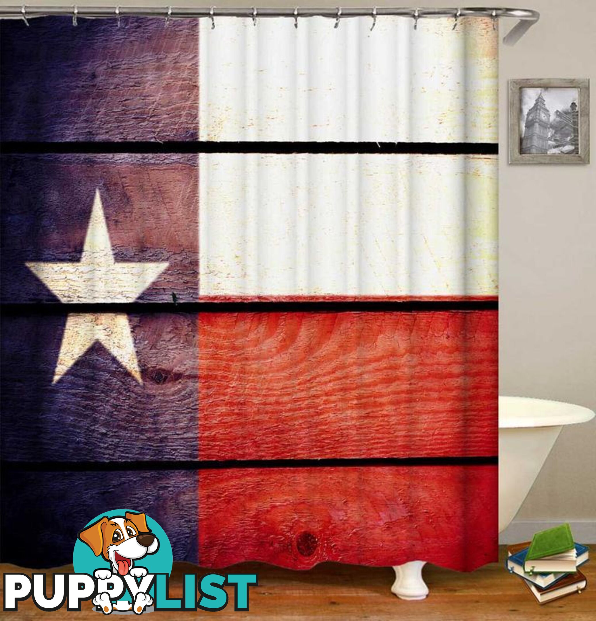 Rustic Texas Flag Shower Curtain - Curtain - 7427046045490