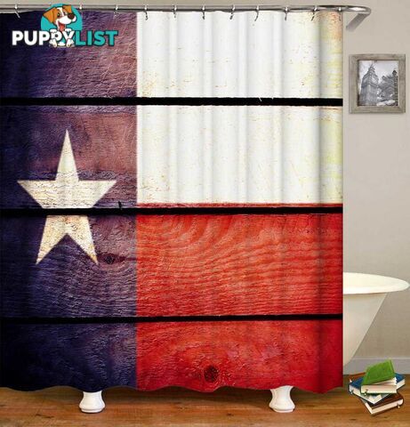 Rustic Texas Flag Shower Curtain - Curtain - 7427046045490