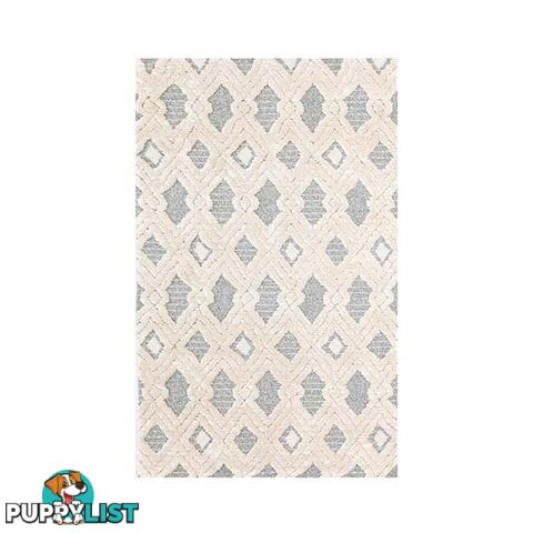 Carvan Contemporary White Grey Rug - Unbranded - 787976628512