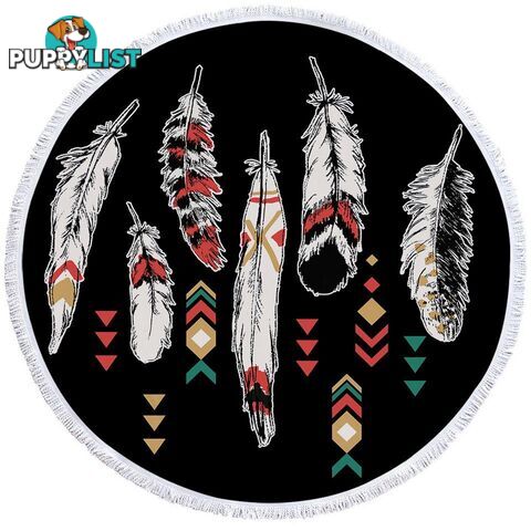 Black Background Feathers Beach Towel - Towel - 7427046309912