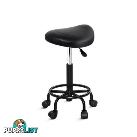 Salon Stool Black Swivel Barber Saddle Hairdressing Bar Chair Gas Lift - Artiss - 9355720078497