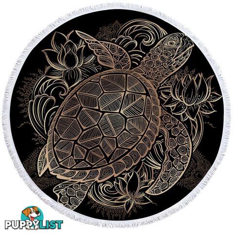 Tropical Turtle Drawing Beach Towel - Towel - 7427046327725