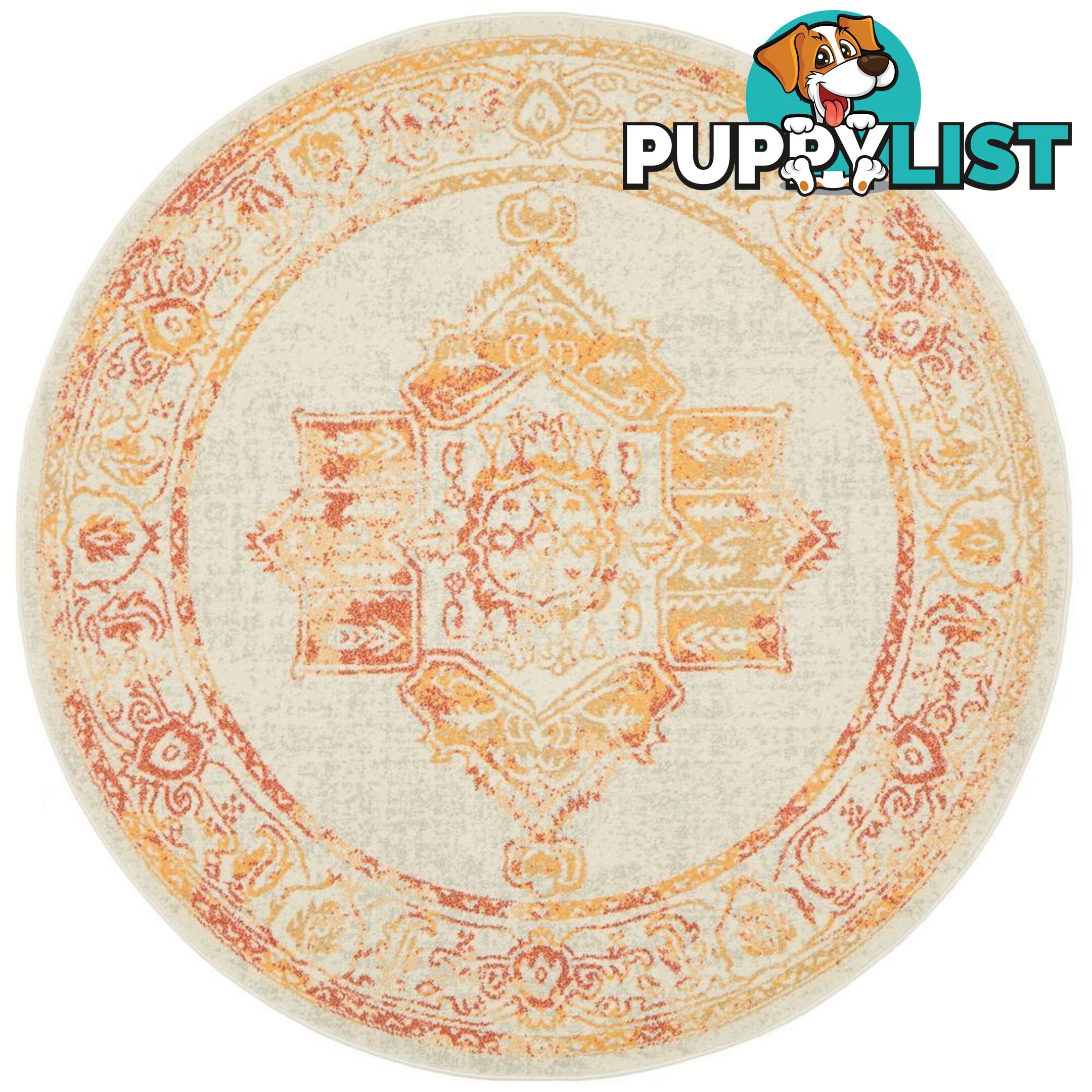 Avenue Yellow Sunset Round Rug - Unbranded - 9375321883061