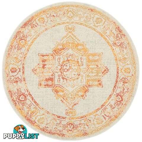 Avenue Yellow Sunset Round Rug - Unbranded - 9375321883061