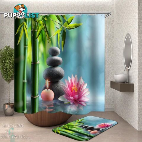 Waterlily Spa Shower Curtain - Curtain - 7427046295697