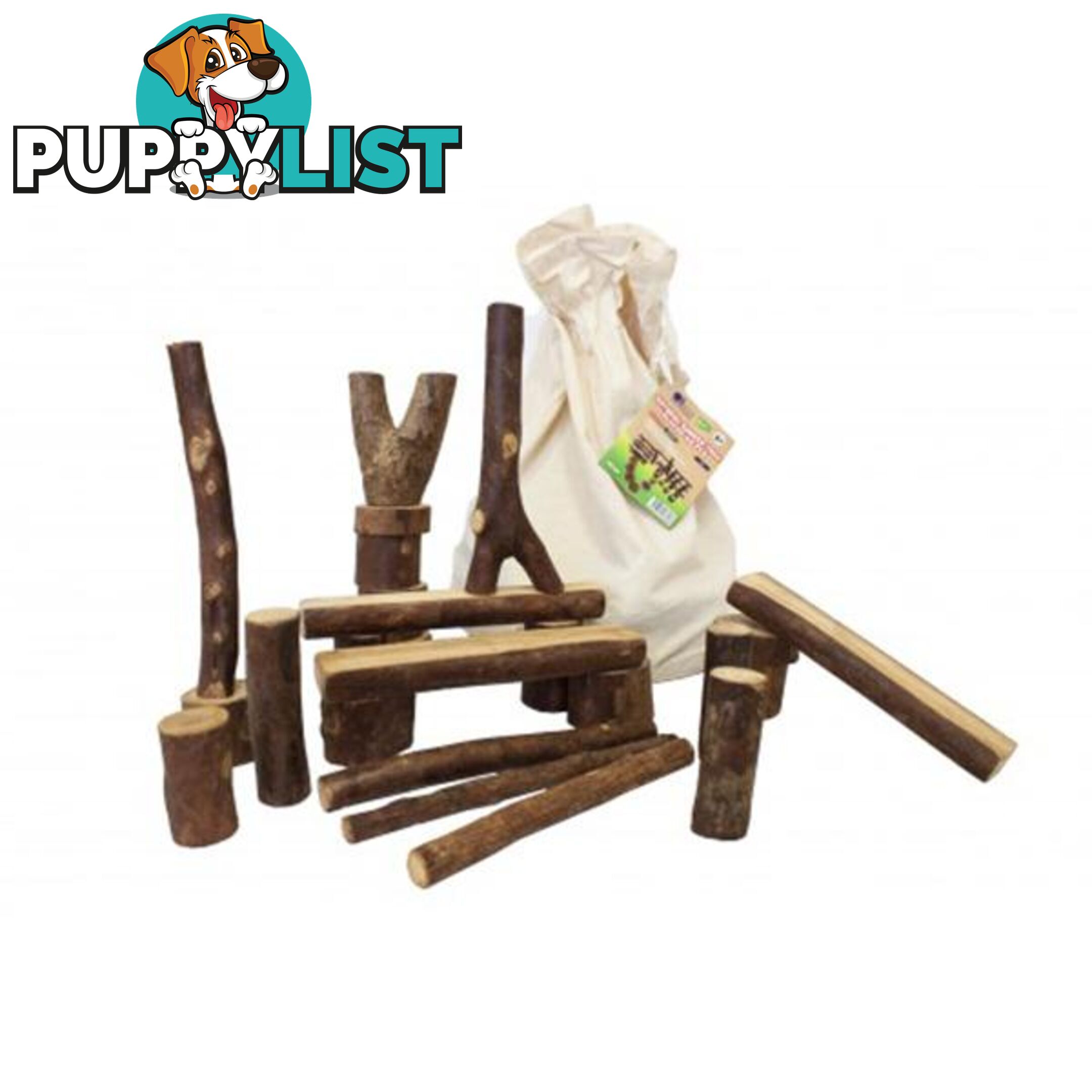 Tree Blocks with Natural Bark (42 Pieces) - Qtoys - 4344744387314