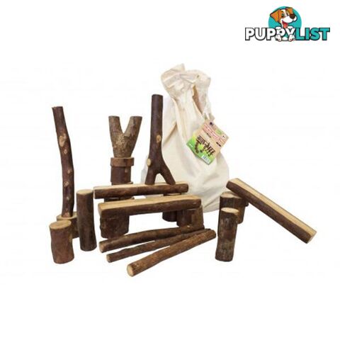 Tree Blocks with Natural Bark (42 Pieces) - Qtoys - 4344744387314