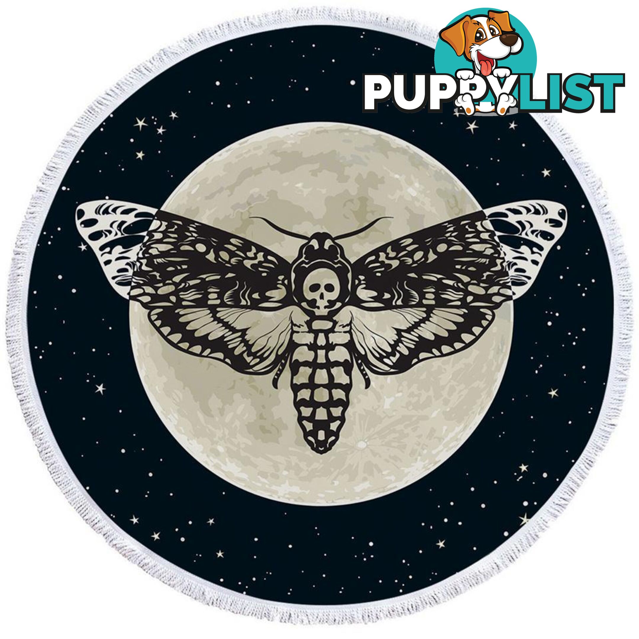 Moon Moth Beach Towel - Towel - 7427046307543