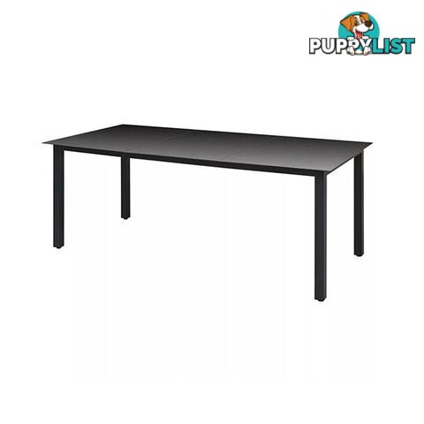 Garden Table Black 190 X 90 X 74 Cm Aluminum And Glass - Unbranded - 8718475503941