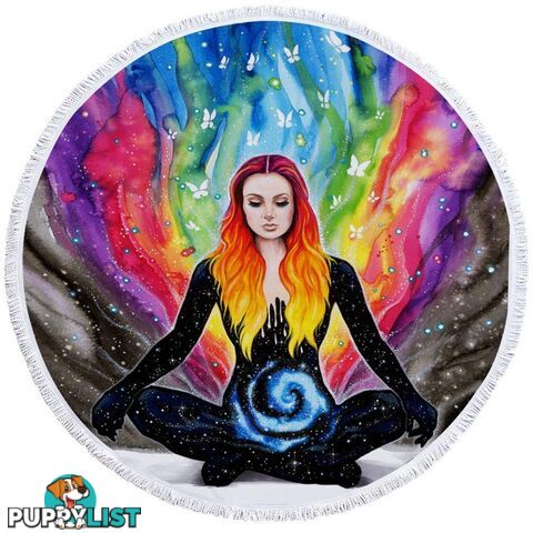 Rainbow Space Girl Beach Towel - Towel - 7427046316361