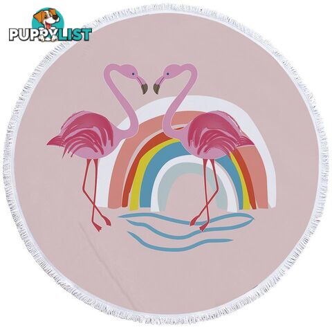 Rainbow Flamingo Beach Towel - Towel - 7427046326346