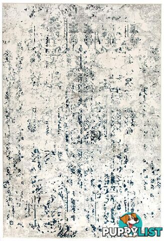 Kendra Farah Distressed Contemporary White Blue Grey Rug - Unbranded - 9375321833264