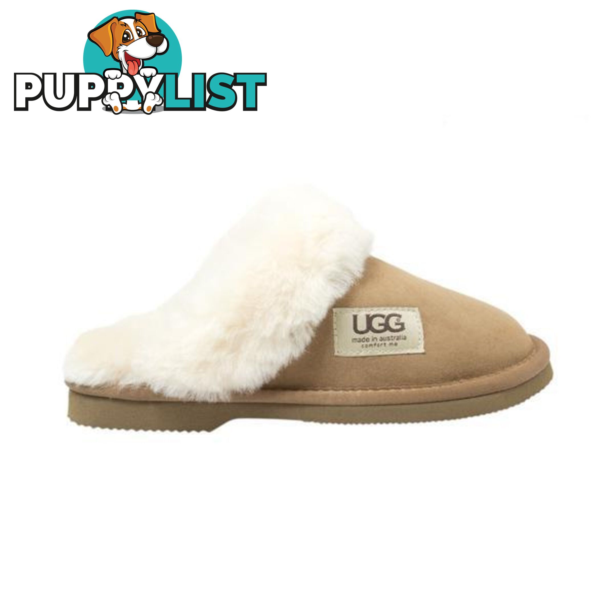 UGG Merino Sheepskin Fur Trim Scuff Memory Foam Chestnut - UGG - 822427524125