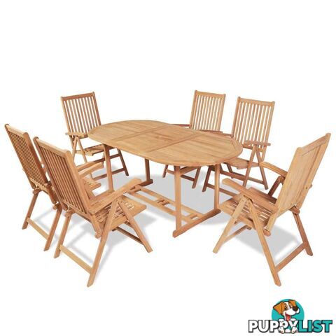 Outdoor Dining Set 7 Pieces Teak - Unbranded - 9476062037895