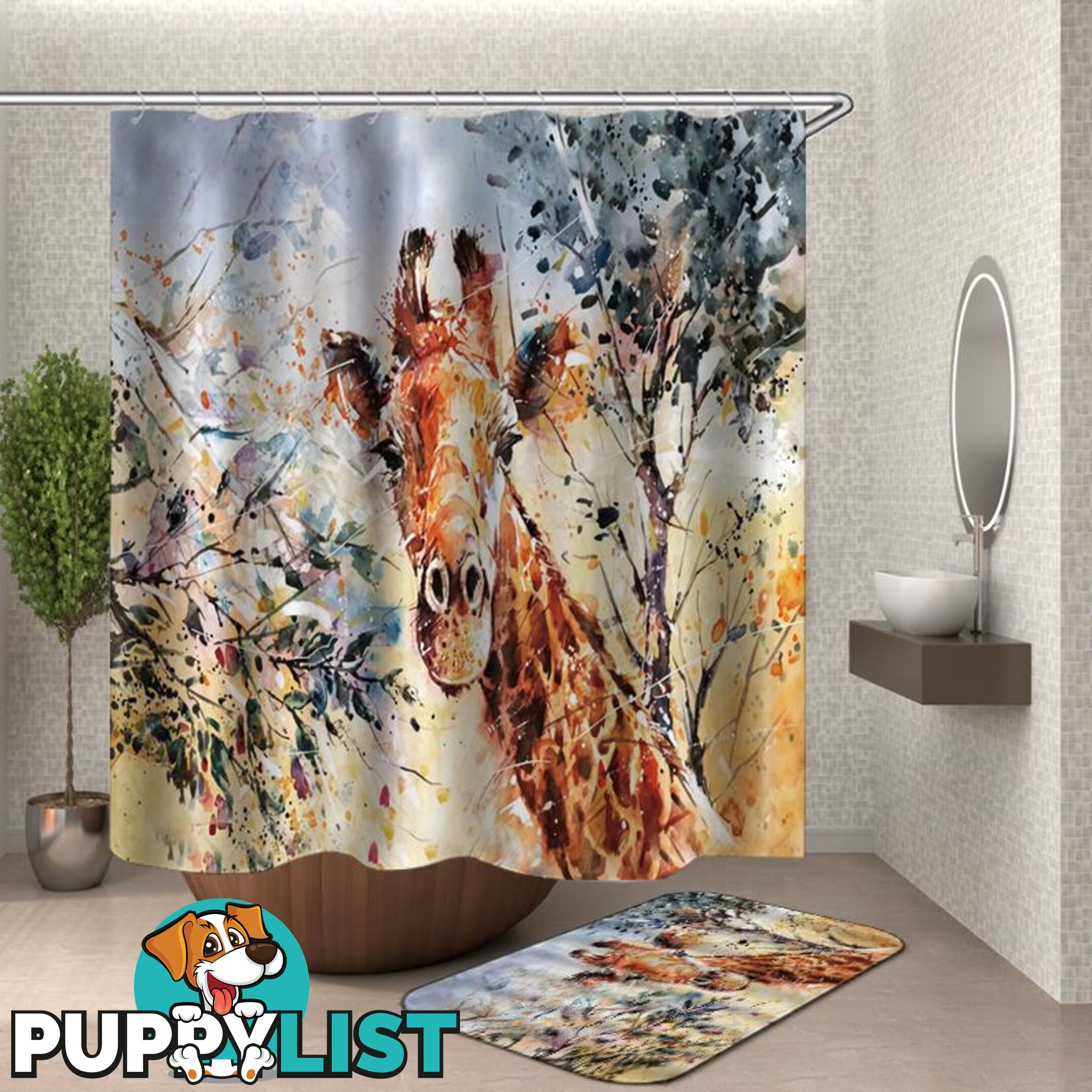 Giraffe Shower Curtain - Curtain - 7427046129008