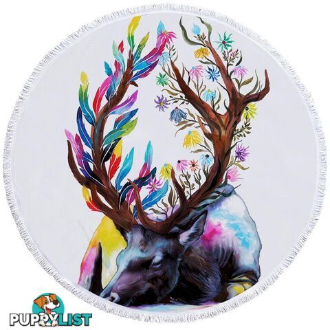 Art Painting Deer Beach Towel - Towel - 7427046330176