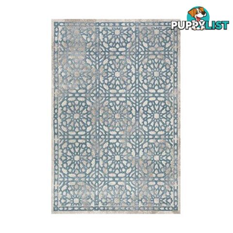 Fruzan White Dark Blue Rug 80 X 300 Cm - Unbranded - 787976620936