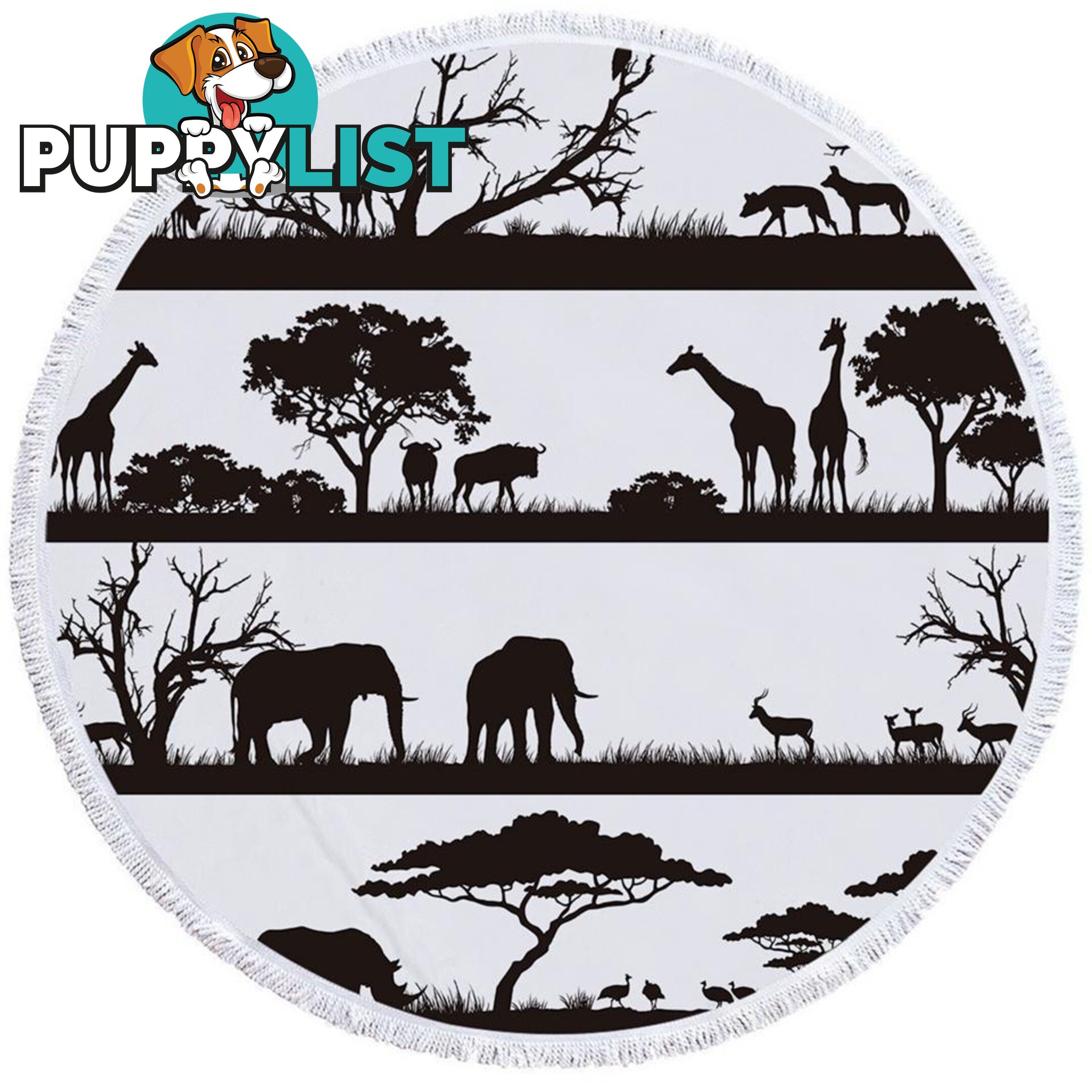 Black and White Africa Beach Towel - Towel - 7427046304818