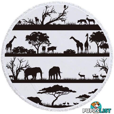 Black and White Africa Beach Towel - Towel - 7427046304818